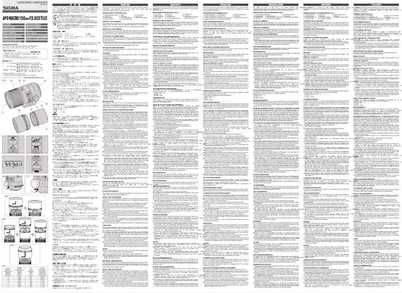 Page 1 de la notice Manuel utilisateur Sigma 50mm f2.8 APO EX DG OS HSM Macro 1
