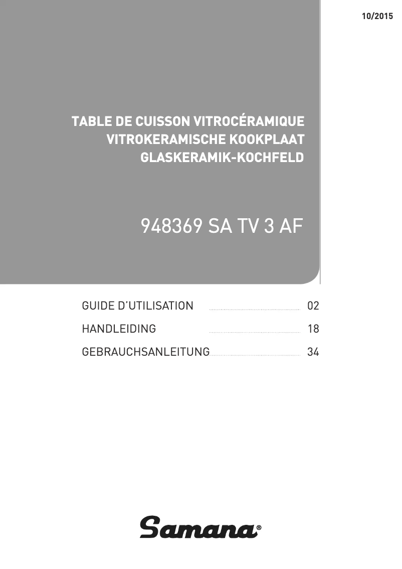 Page 1 de la notice Manuel utilisateur Samana SA TV 3 AF