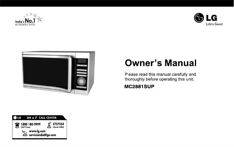 Page 1 de la notice Manuel utilisateur LG MC2881SUP