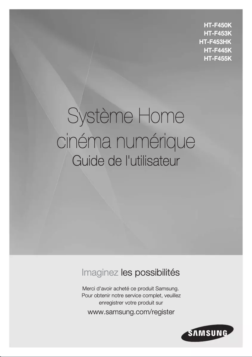 Page 1 de la notice Manuel utilisateur Samsung HT-F450K
