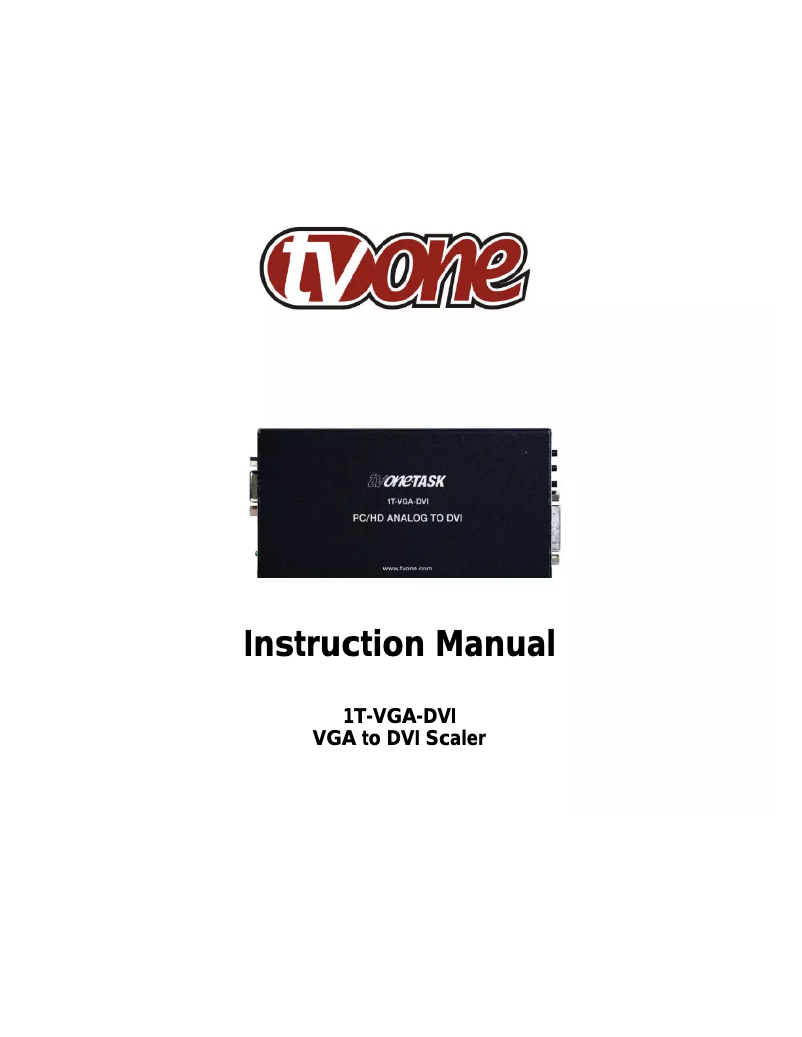 Image de la première page du manuel de l'appareil 1T-VGA-DVI