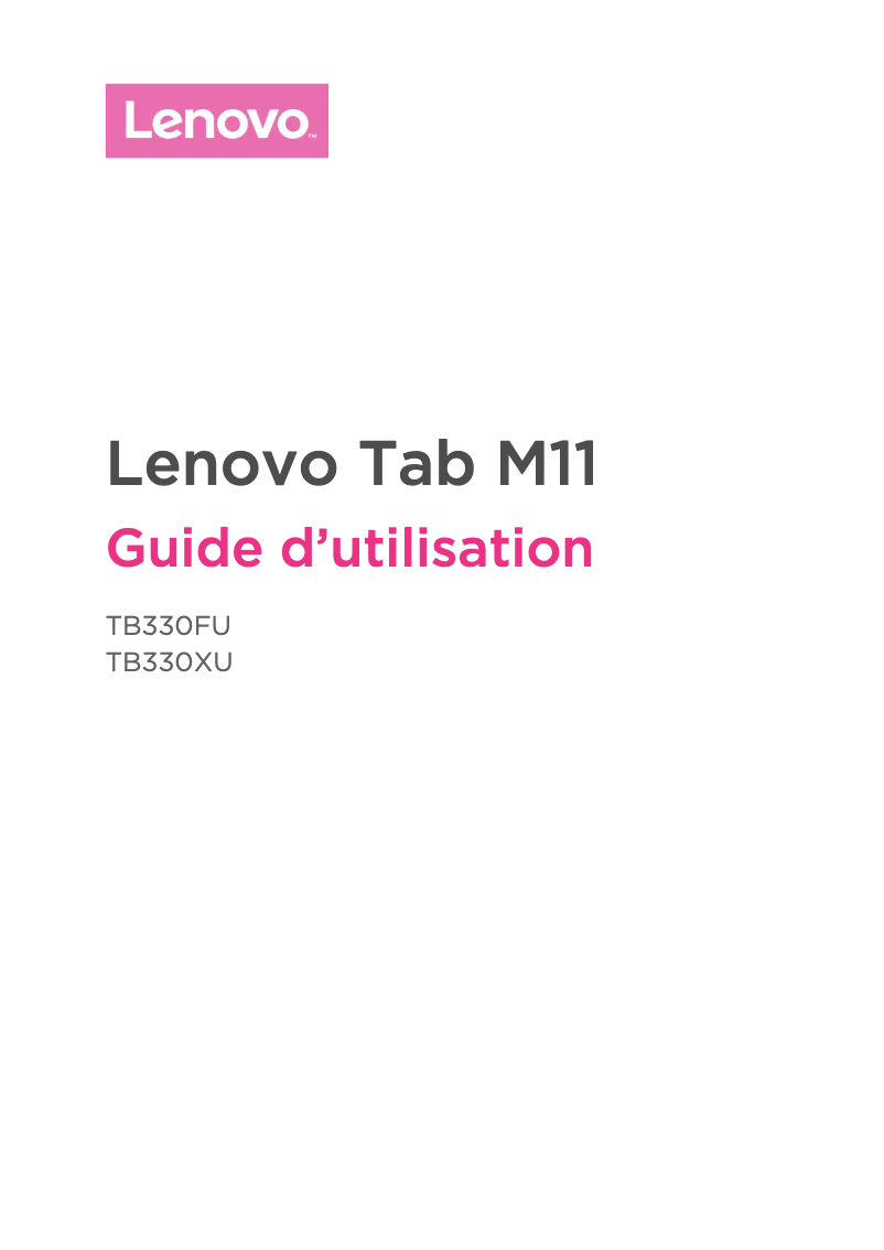 Image de la première page du manuel de l'appareil Tab M11