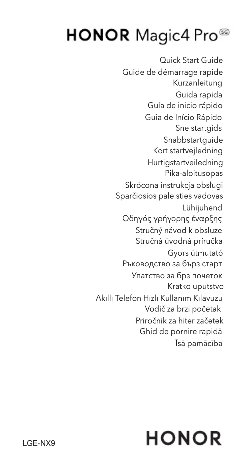 First page image of the manual for Magic 4 Pro 5G