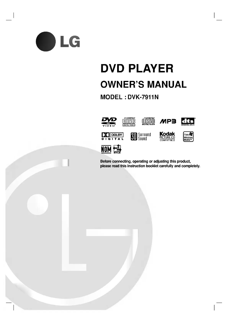 Page n°1 - Manuel utilisateur LG DK7811NM