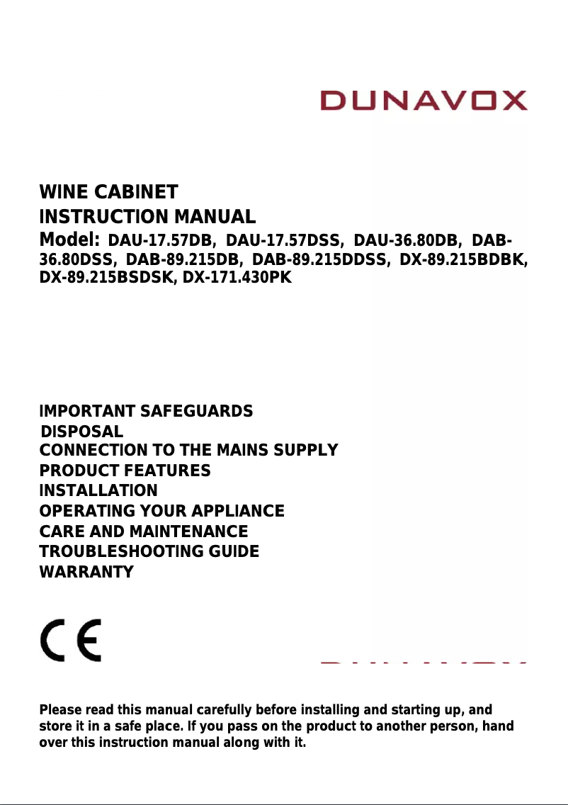 Page n°1 - Manuel utilisateur Dunavox DX-89.215BDBK