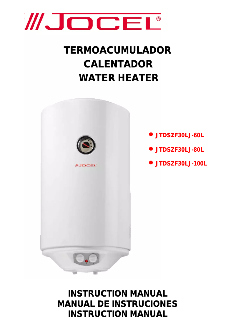 Page 1 de la notice Manuel utilisateur Jocel JTDSZF30LJ-60L