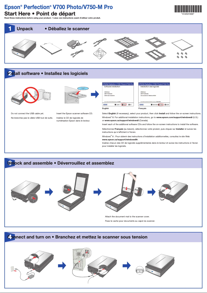 Page n°1 - Manuel utilisateur Epson Perfection V700 Photo