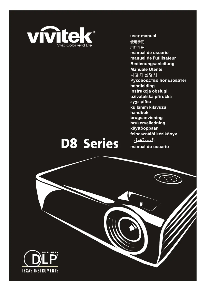 Page 1 de la notice Manuel utilisateur Vivitek D837