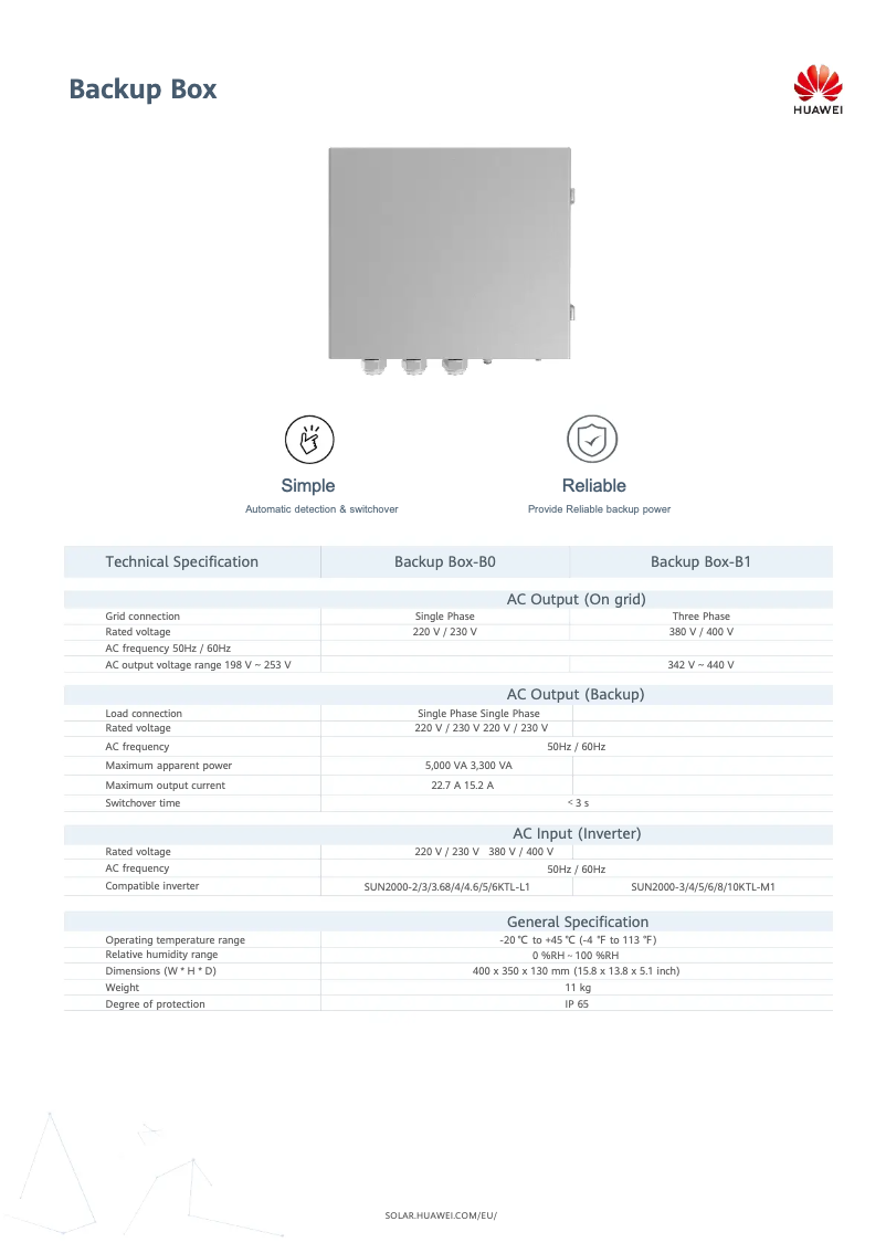 Image de la première page du manuel de l'appareil LUNA2000