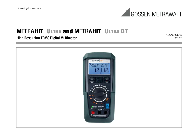 Image de la première page du manuel de l'appareil MetraHit Ultra