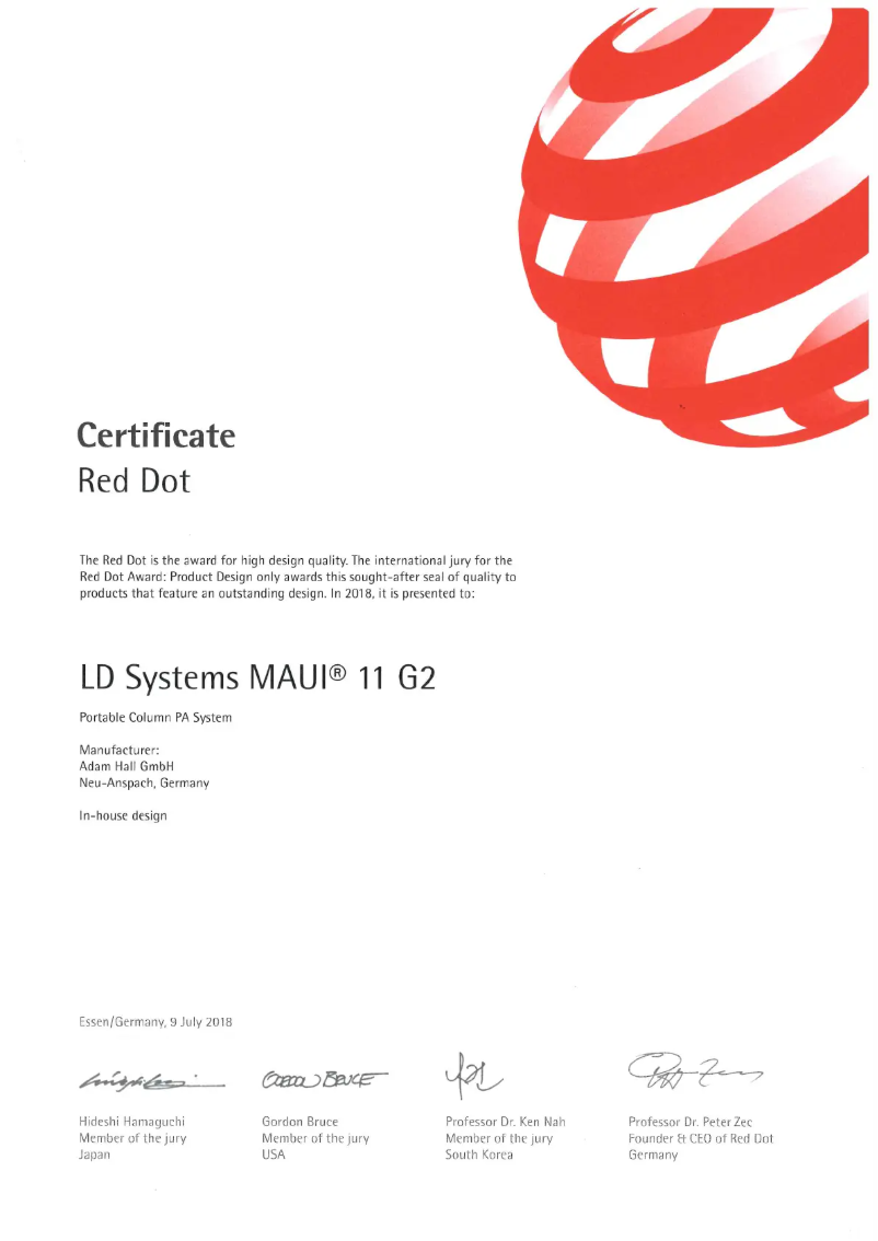Page n°1 - Fiche technique LD Systems Maui 11 G2