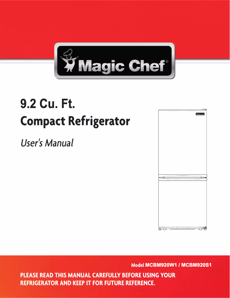 Page n°1 - Manuel utilisateur Magic Chef MCBM920W1