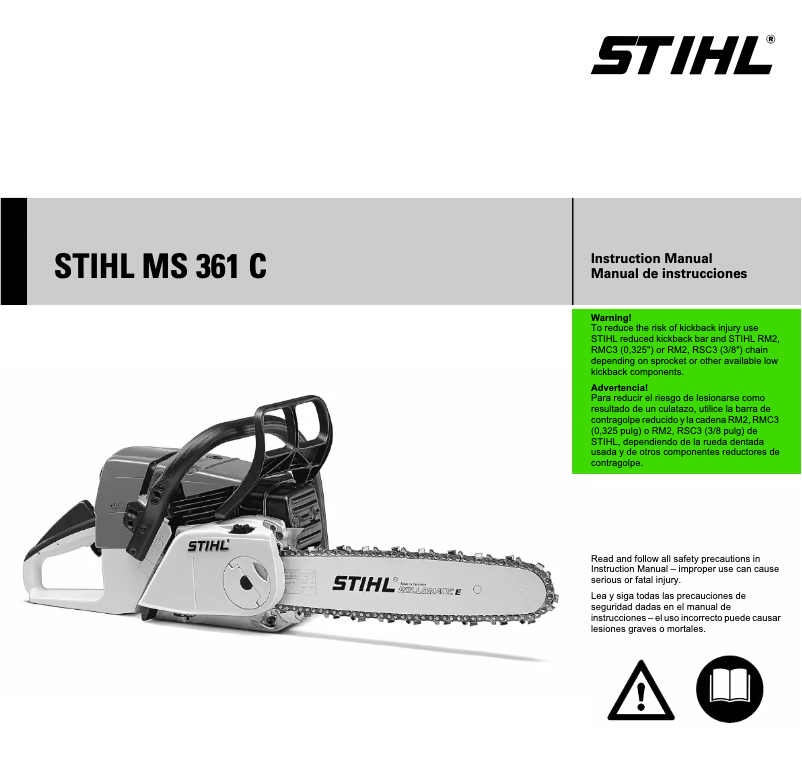 Page 1 de la notice Manuel utilisateur Stihl MS 361 C