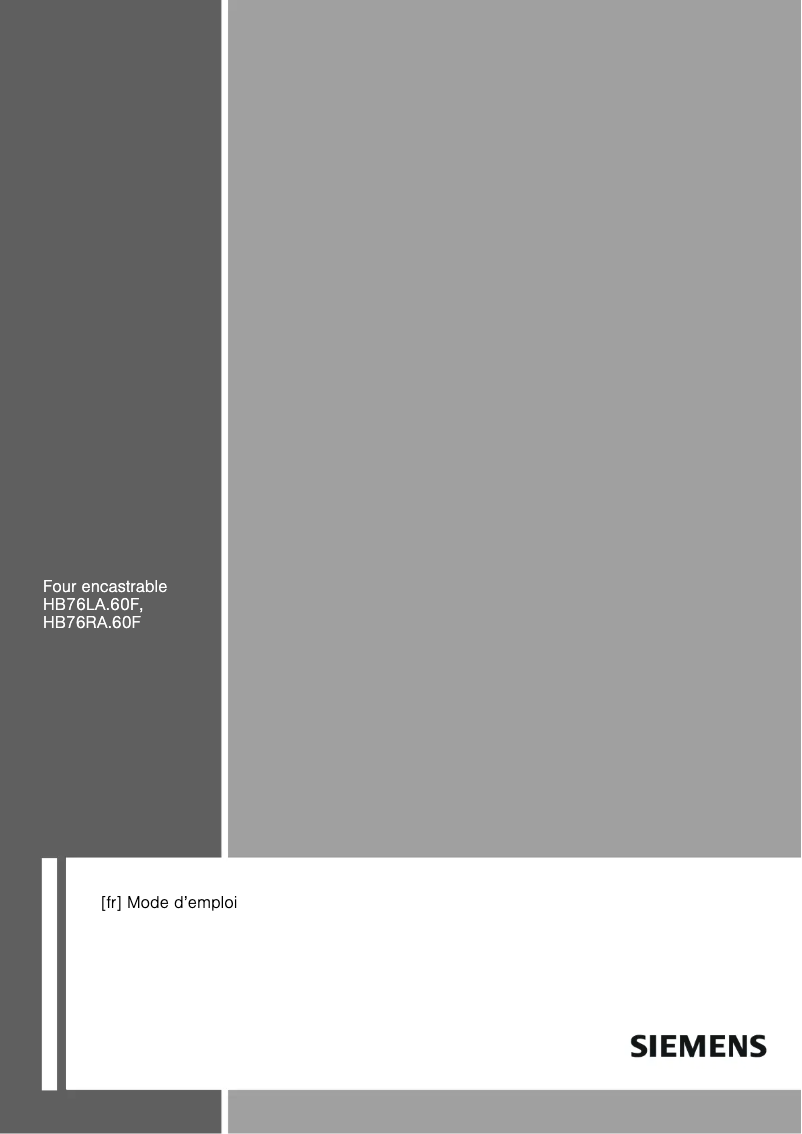 Page n°1 - Manuel utilisateur Siemens HB76LA560F
