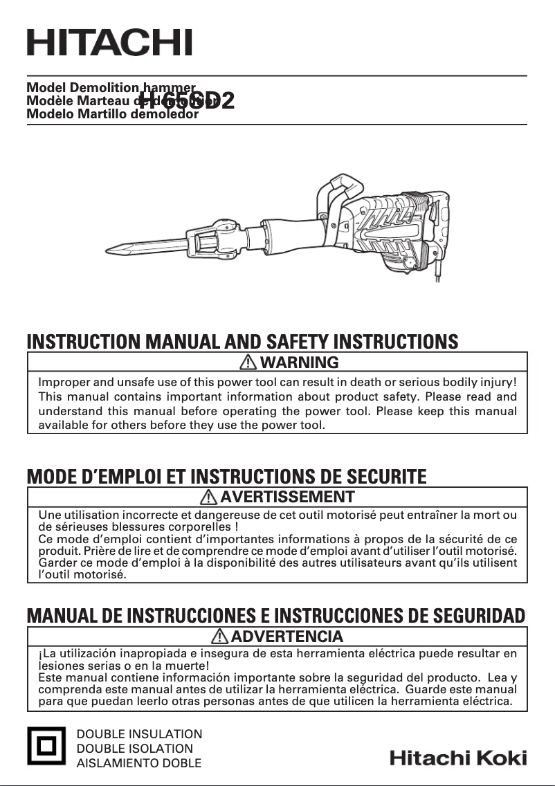 Página 1 del manual Manual de usuario Hitachi H 65SD2
