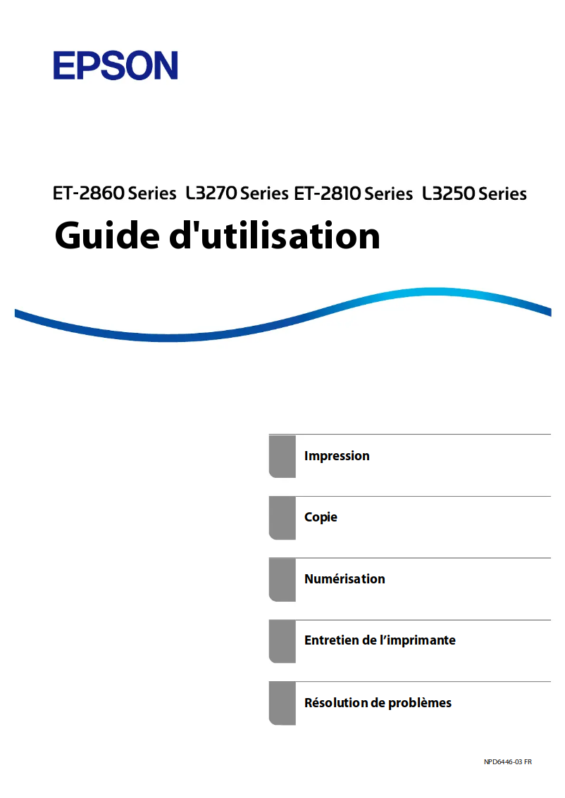 Page n°1 - Manuel utilisateur Epson EcoTank ET-2865