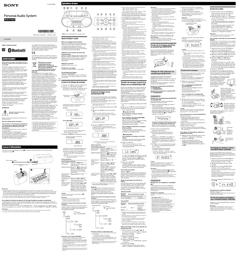 Imagen de la primera página del manual del dispositivo ZS-RS60BT