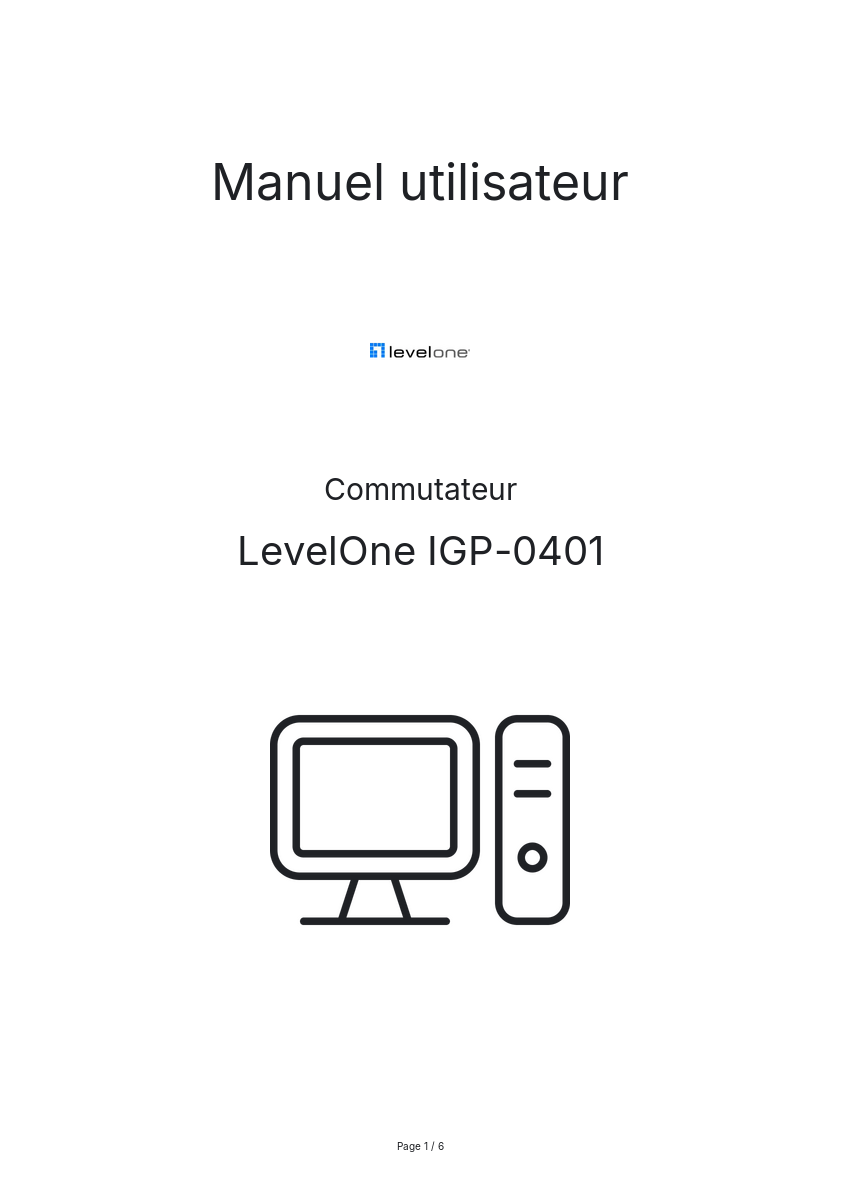 Page n°1 - Manuel utilisateur LevelOne IGP-0401