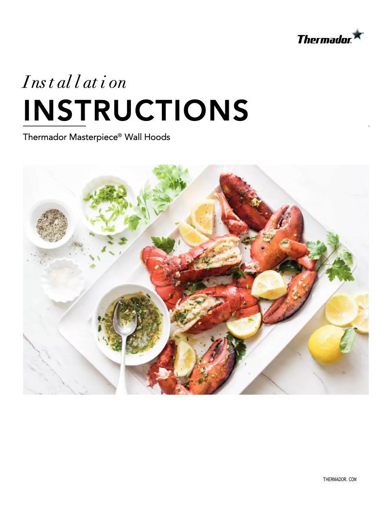 Page 1 de la notice Guide d'installation Thermador HMWB481WS