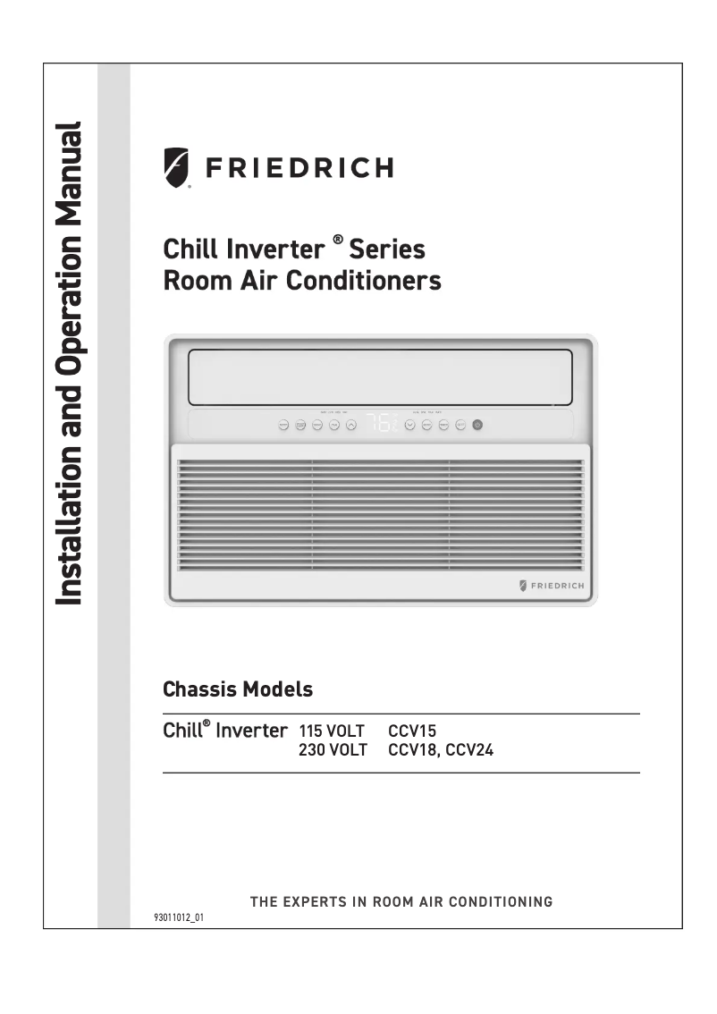 Page n°1 - Manuel utilisateur Friedrich Chill Premier Inverter CCV08A10A