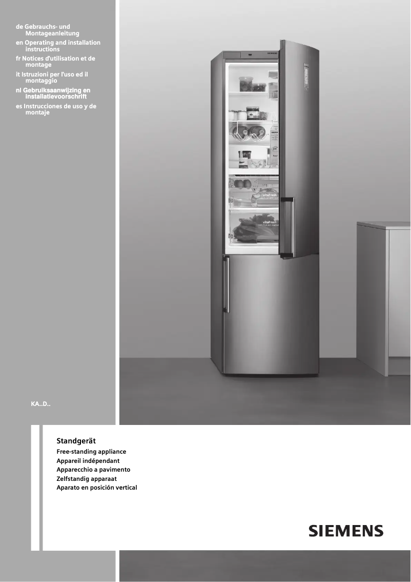 Page 1 de la notice Guide d'installation Siemens KA62DV78