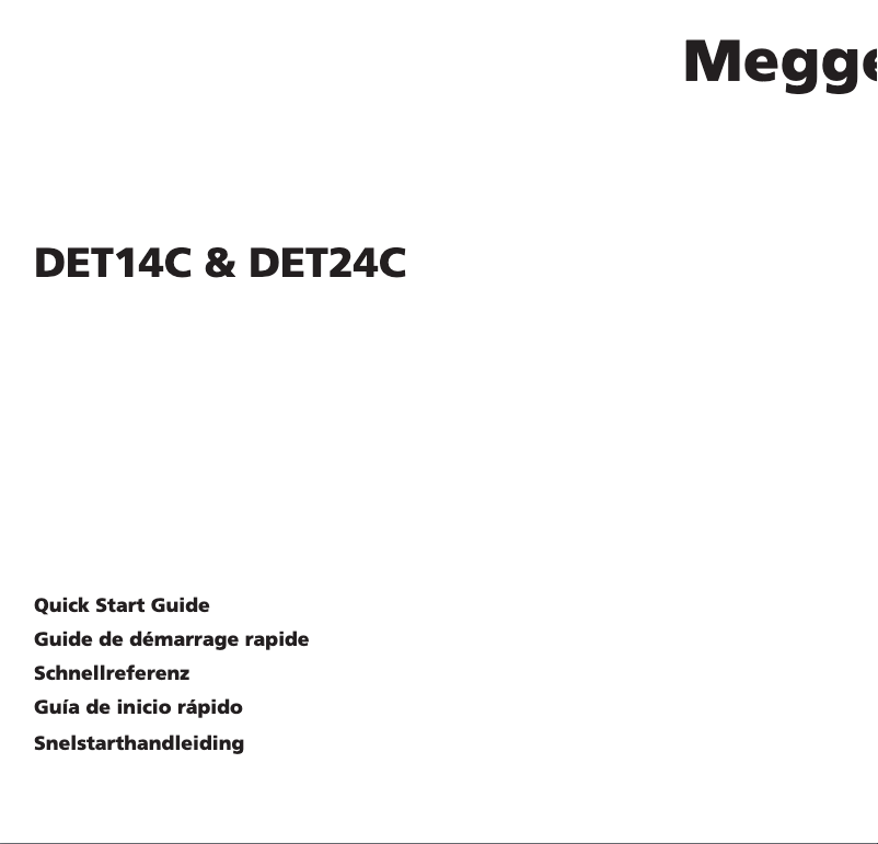 Page 1 de la notice Guide de démarrage rapide Megger DET14C