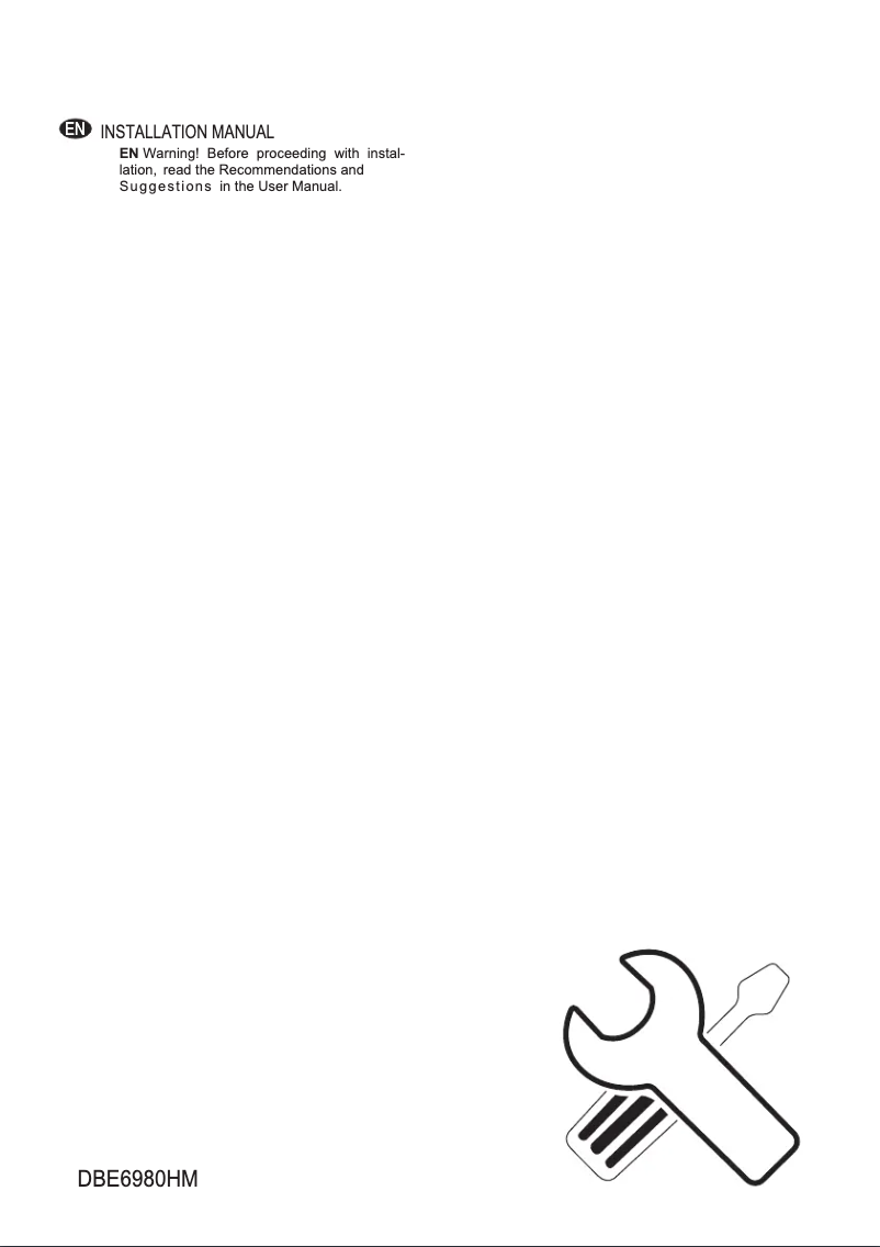 Page 1 de la notice Guide d'installation AEG DBE6980HM