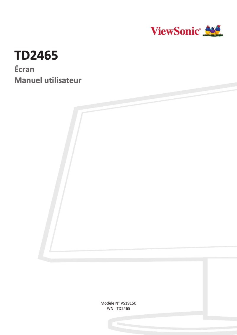 Page 1 de la notice Manuel utilisateur Viewsonic TD2465