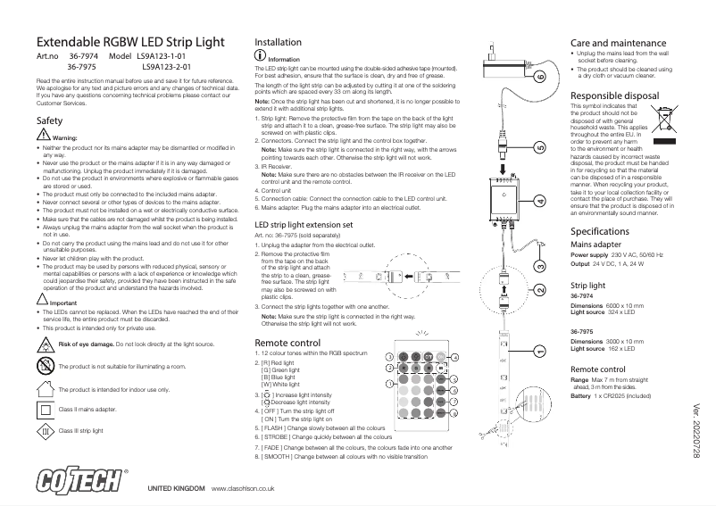 Image de la première page du manuel de l'appareil LS9A123-1-01