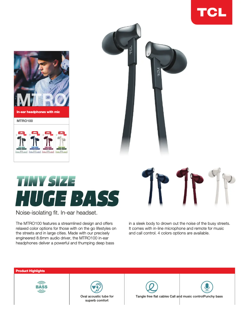 Page 1 de la notice Manuel utilisateur TCL MTRO100