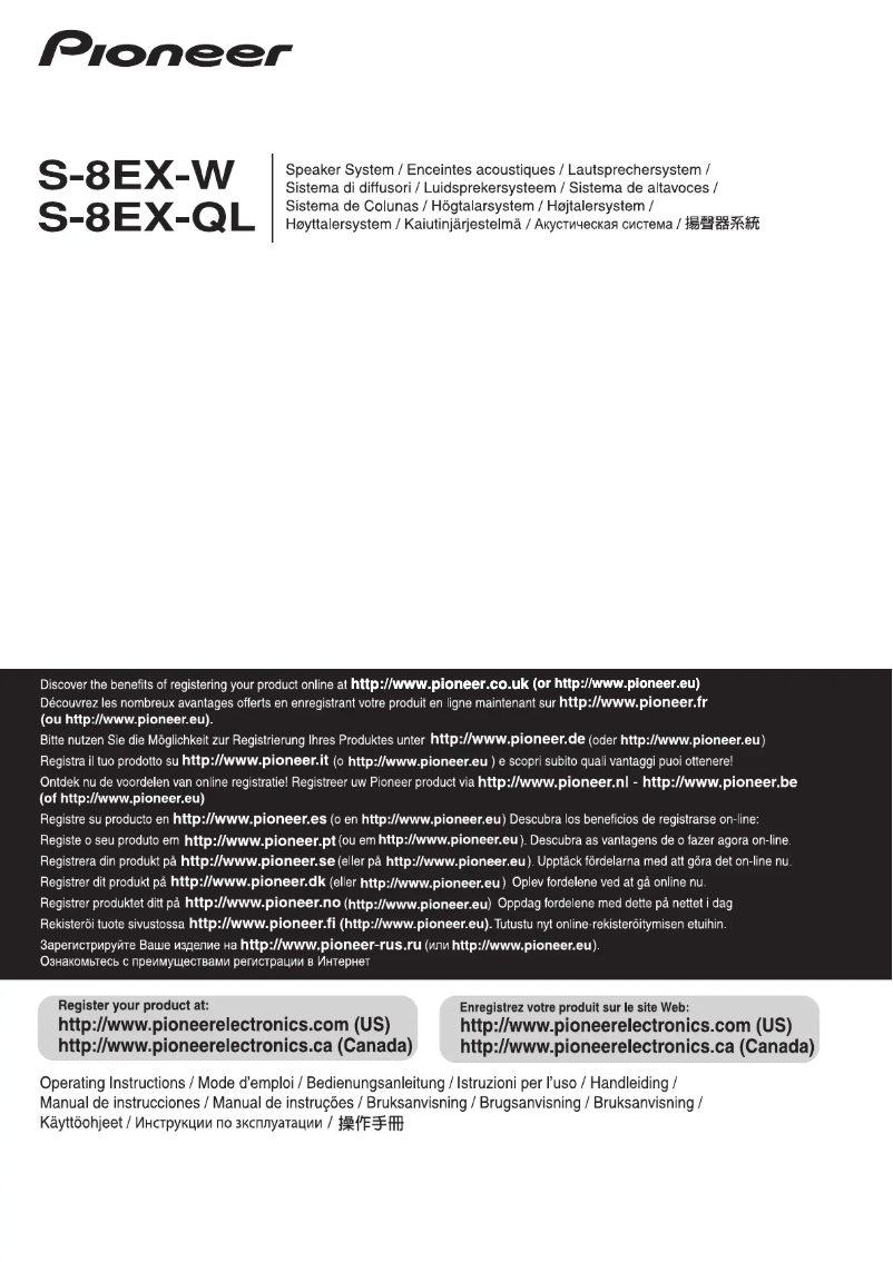 Page n°1 - Manuel utilisateur Pioneer S-8EX-QL