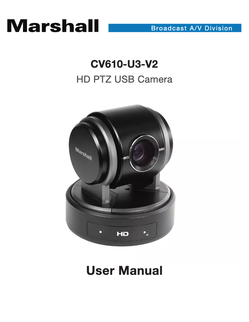 Image de la première page du manuel de l'appareil CV610-U3-V2