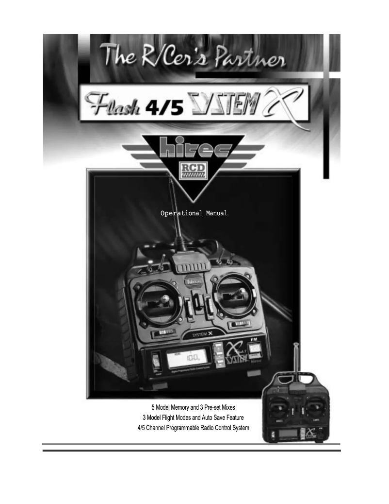 Page 1 de la notice Manuel utilisateur Hitec Flash 5SX