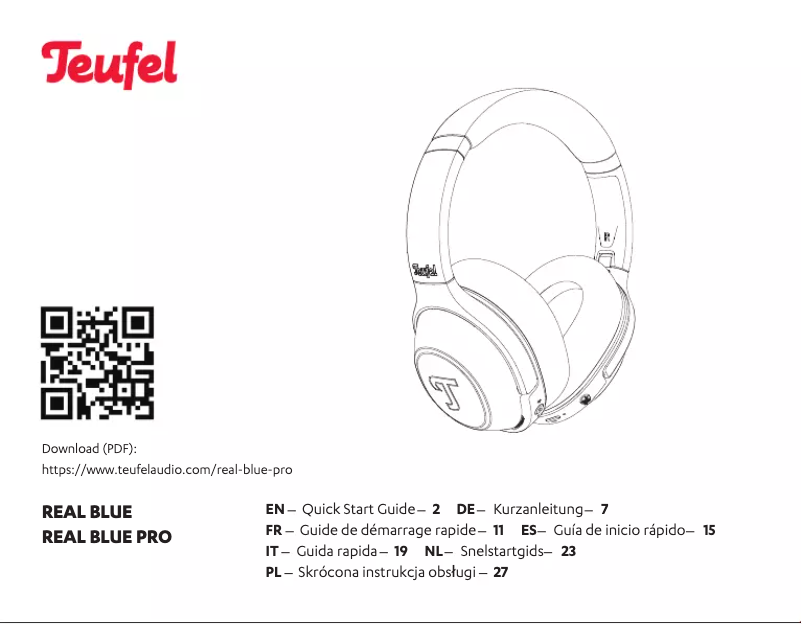 Page 1 de la notice Guide de démarrage rapide Teufel Real Blue