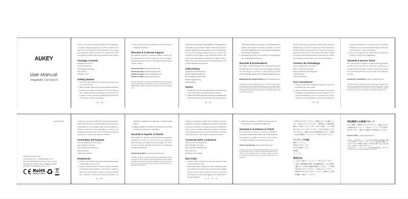 Page 1 de la notice Manuel utilisateur Aukey Magnetic Car Mount