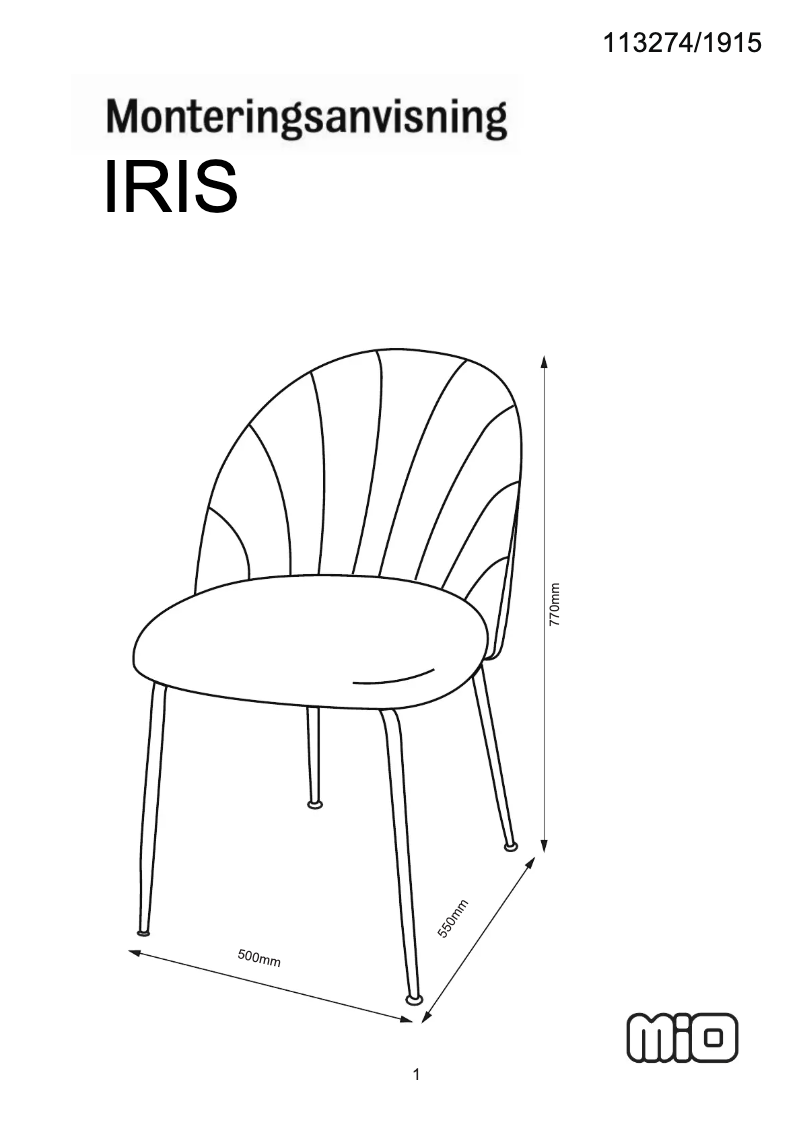 Page n°1 - Manuel utilisateur Mio Iris