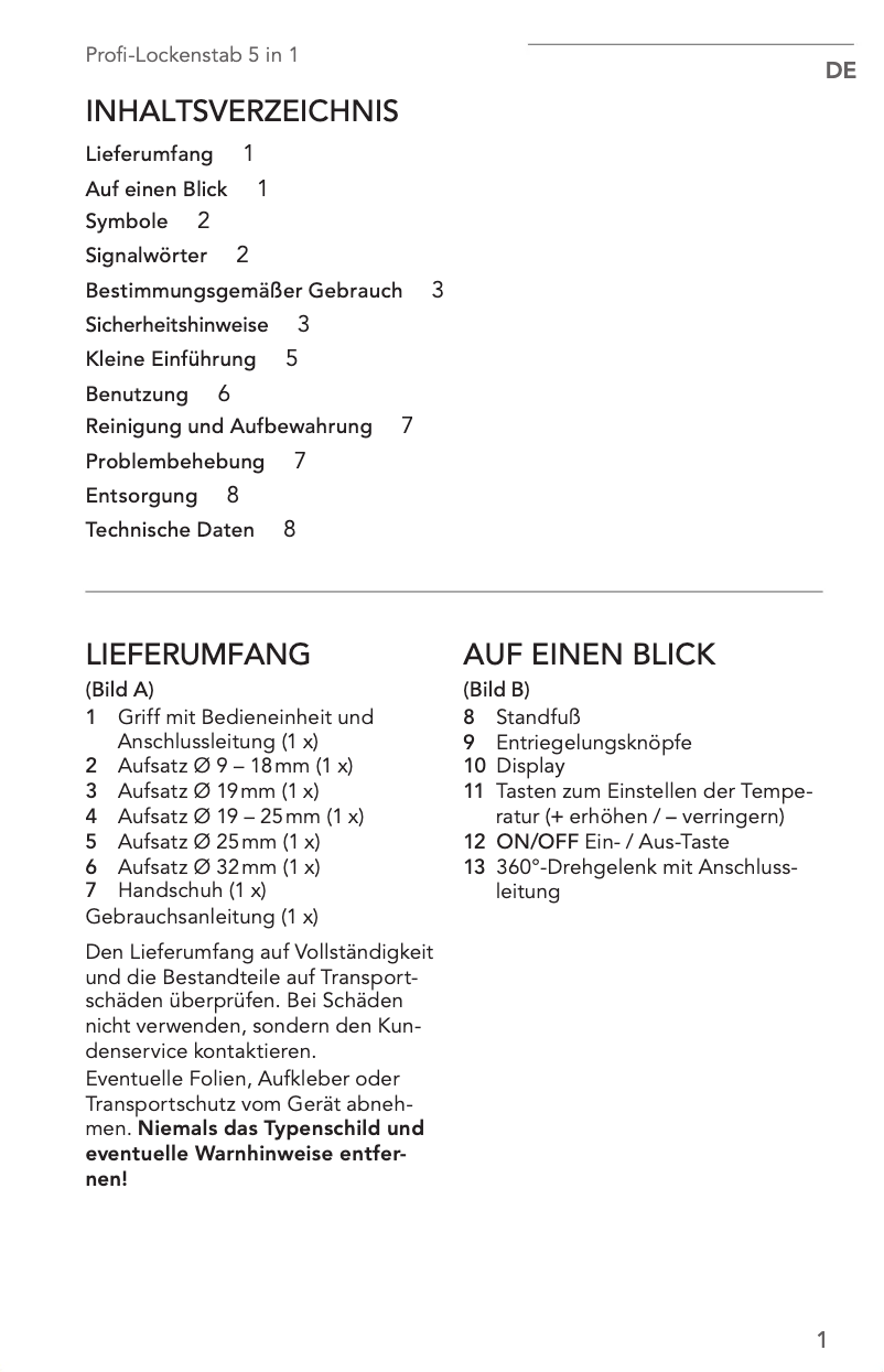 Image de la première page du manuel de l'appareil 05010