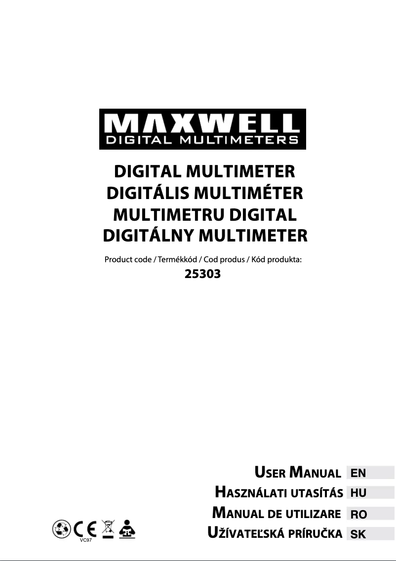Page n°1 - Manuel utilisateur Maxwell MX-25303