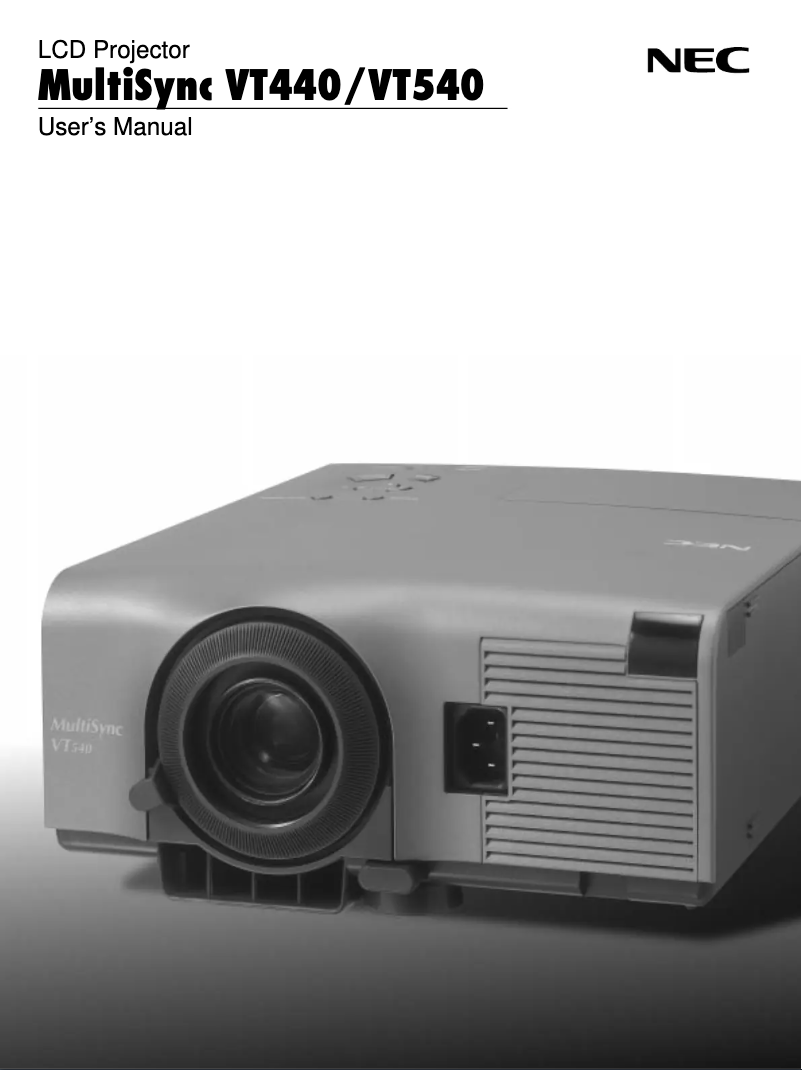 Page 1 de la notice Manuel utilisateur NEC VT440