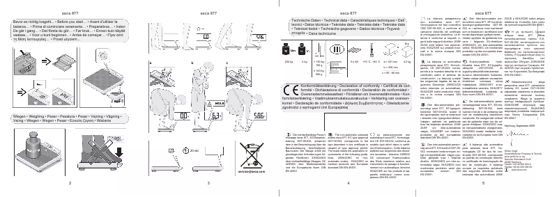Page 1 de la notice Manuel utilisateur Seca 877