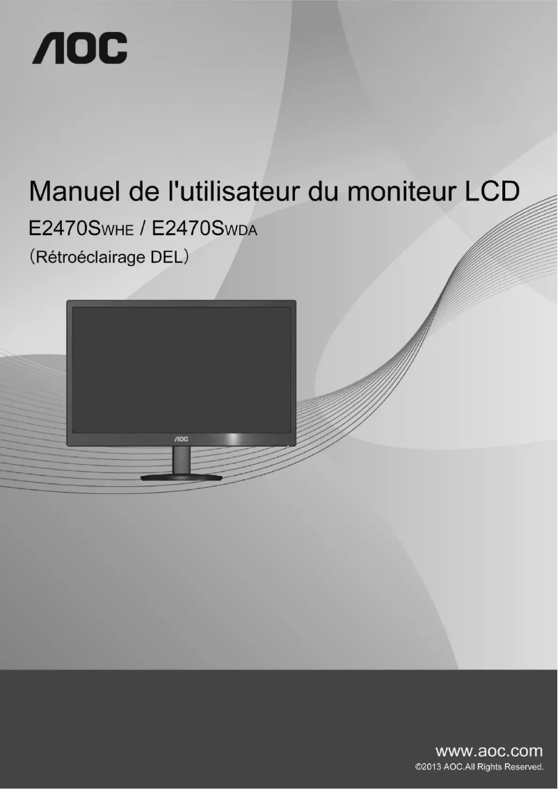 Page 1 de la notice Manuel utilisateur AOC Value-line E2470SWDA