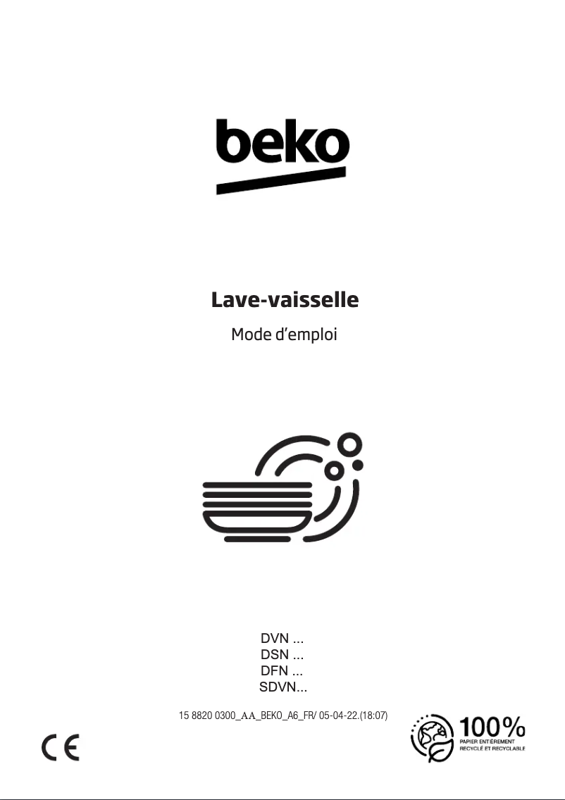 Page 1 de la notice Manuel utilisateur Beko DVN05321W