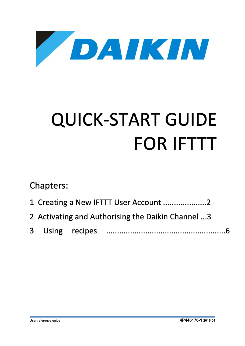 Page 1 de la notice Manuel utilisateur Daikin BRP069A42