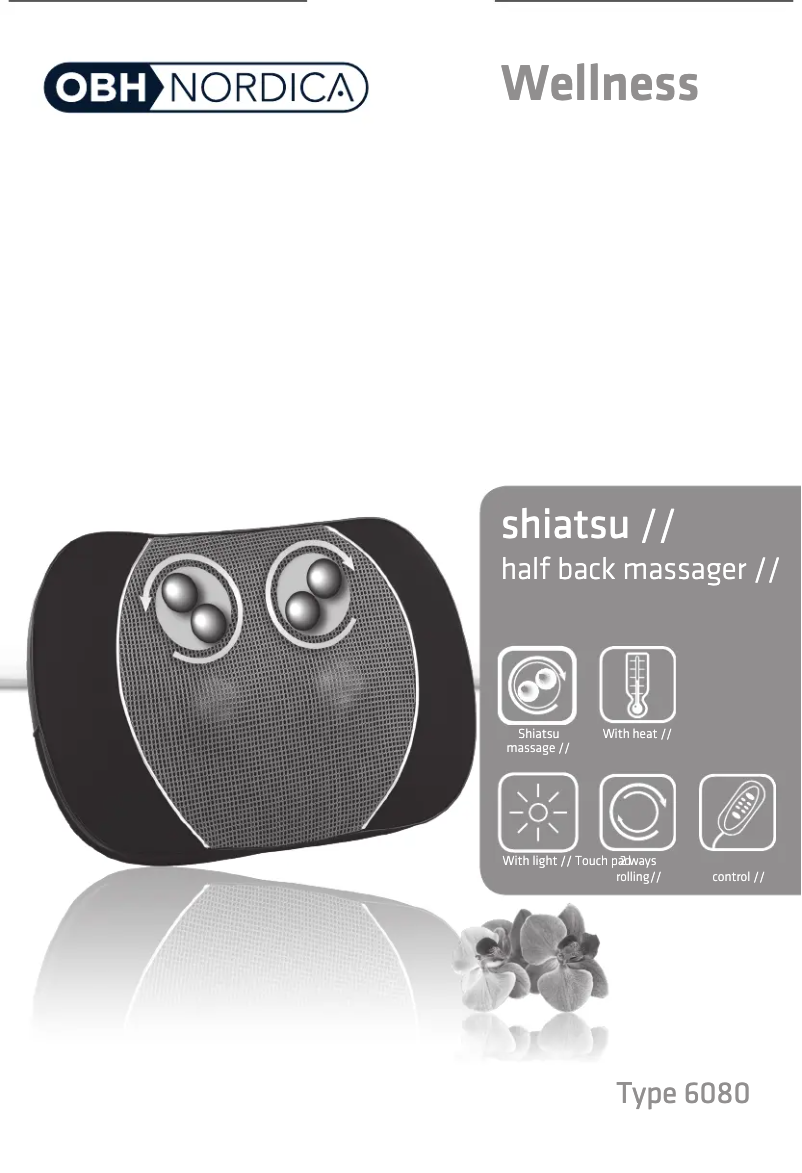 Page 1 de la notice Manuel utilisateur OBH Nordica Shiatsu Half Back