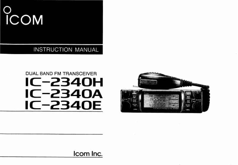 Page n°1 - Manuel utilisateur ICOM IC-2340H