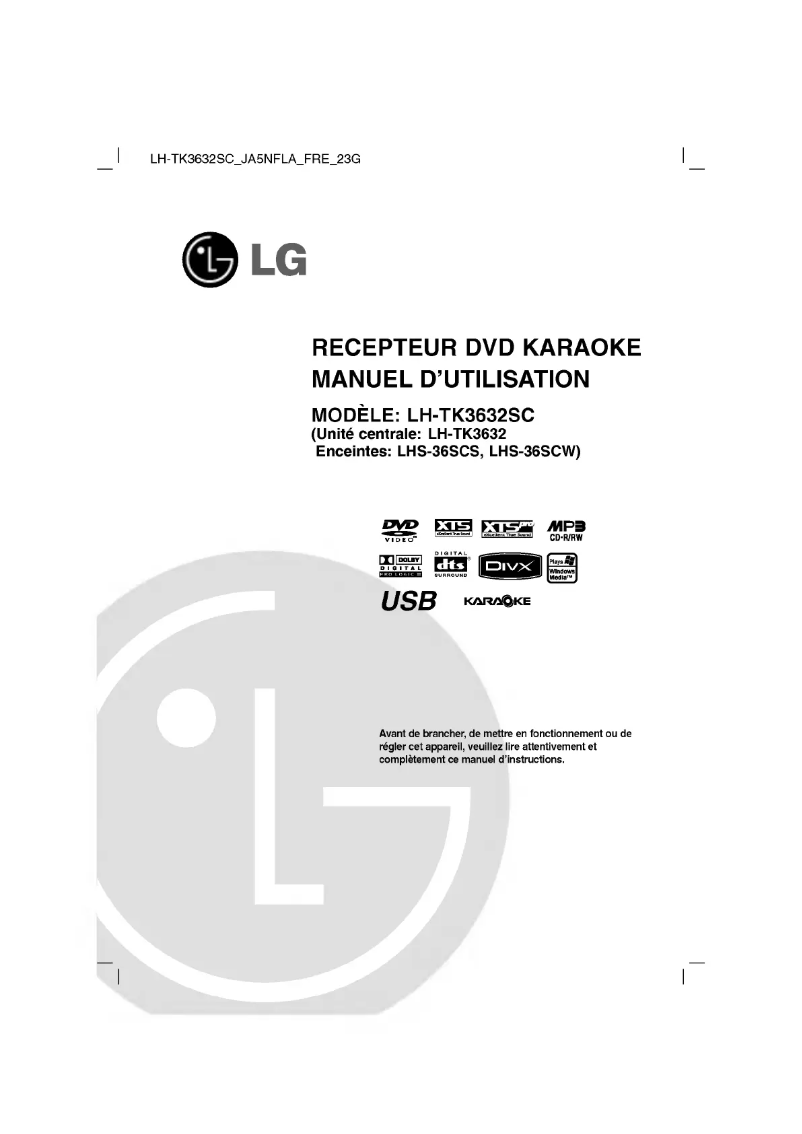 Página 1 del manual Manual de usuario LG LH-TK3632SC