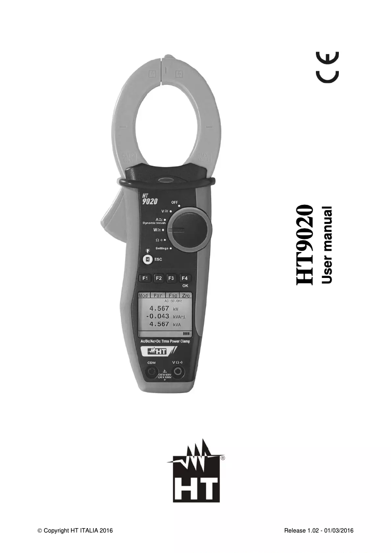 Page n°1 - Manuel utilisateur HT Instruments HT9020