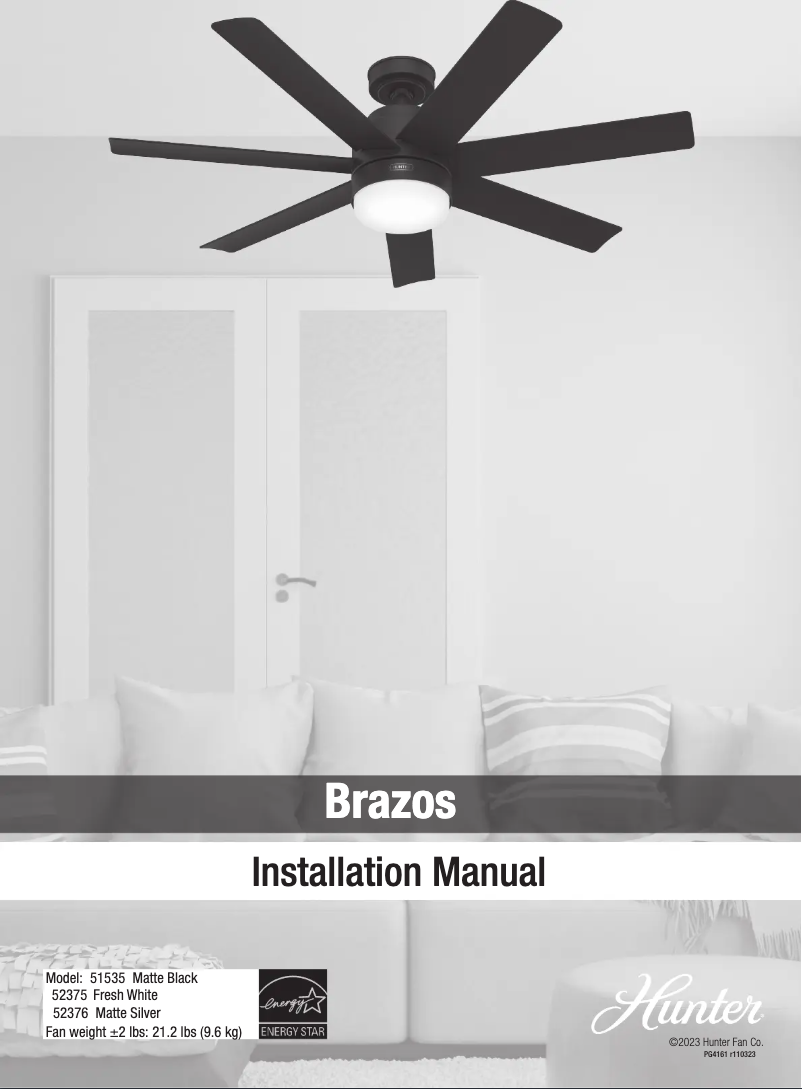 Page 1 de la notice Manuel utilisateur Hunter Brazos 52375