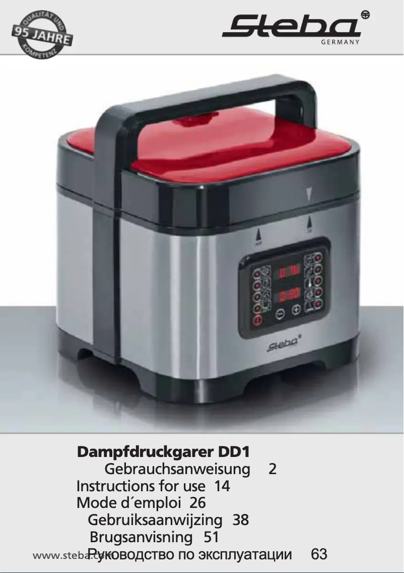 Page 1 de la notice Manuel utilisateur Steba DD 1 ECO