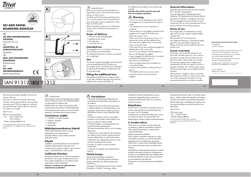 Page n°1 - Manuel utilisateur Crivit IAN 91312